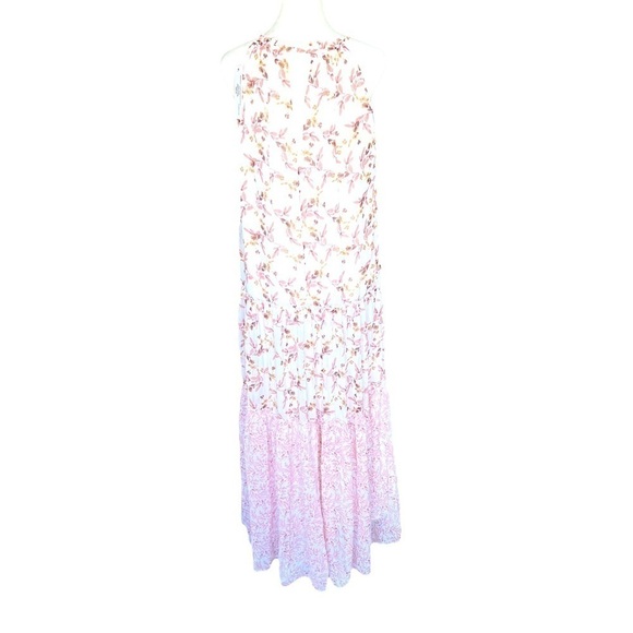 ANTHROPOLOGIE DREW Naomi Vintage Mixed Pink Floral Chiffon Maxi Dress - Picture 4 of 6